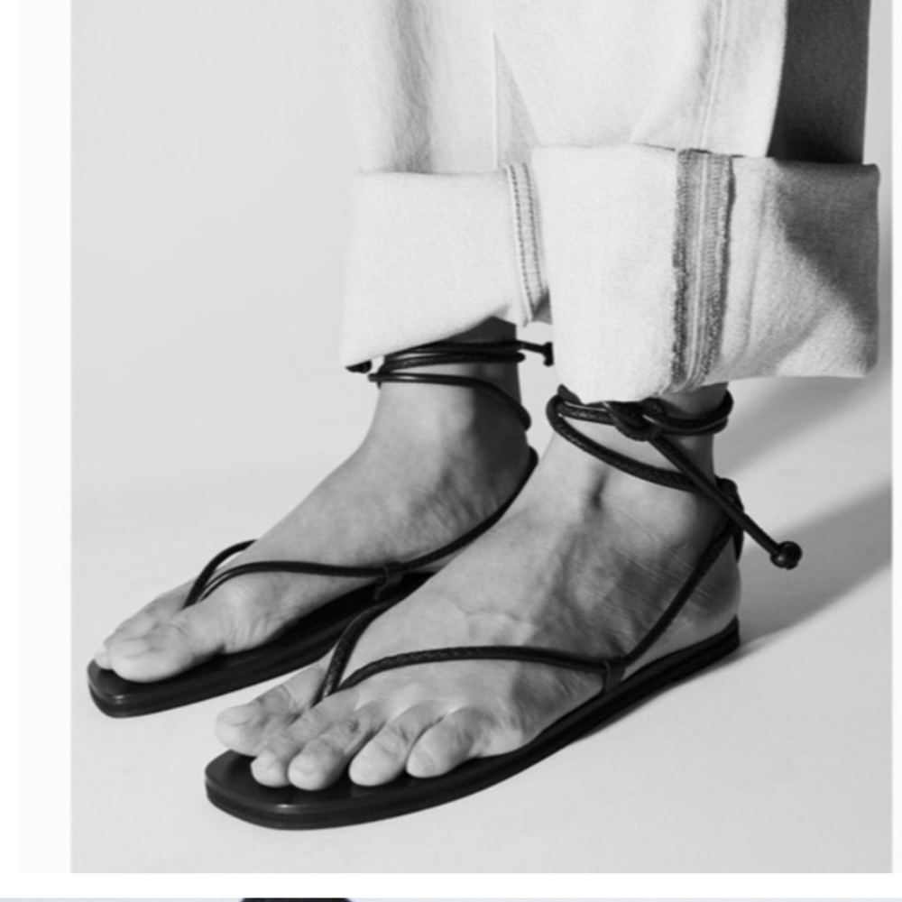 Zara black lace up sandals